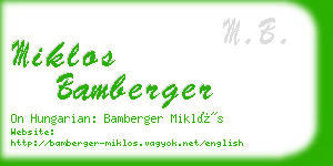 miklos bamberger business card